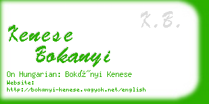 kenese bokanyi business card